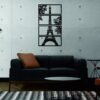 SSDECO.es | Cuadro Decorativo de Pared Torre Eiffel - Arte en Madera Negro con Fondo Blanco, Tríptico de 4 Piezas (40x70 cm) - Decoración Moderna para Salón, Dormitorio y Oficina